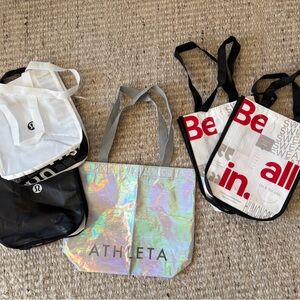 4 Lululemon bags & 1 Athleta Iridescent tote